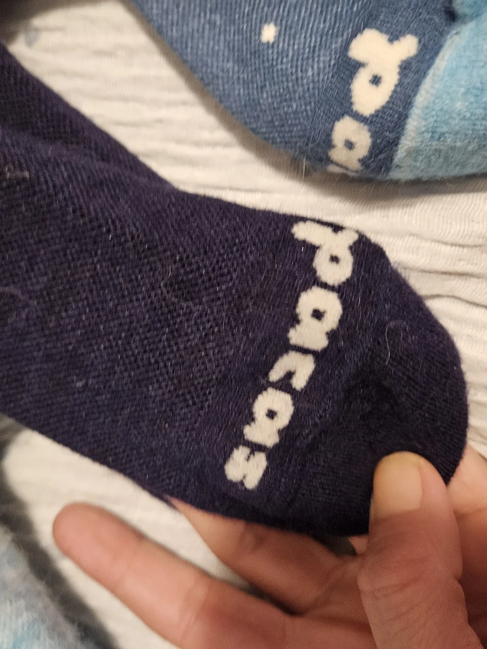 4 Blue Patterned Women's Knee-High Socks Alpaca
